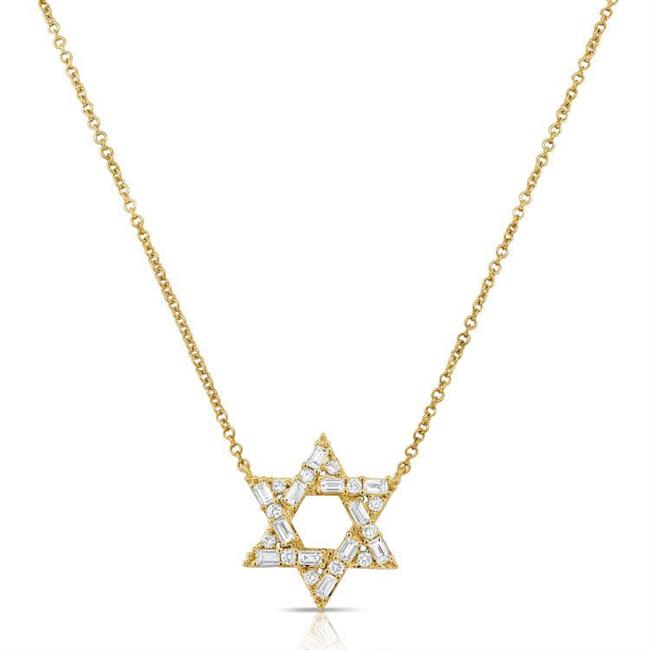 London Collection 14k Yellow Gold Diamond Star of David Necklace