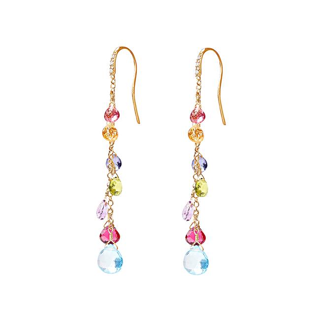 Marco Bicego Paradise 18k Yellow Gold Gemstone And Diamond Earrings