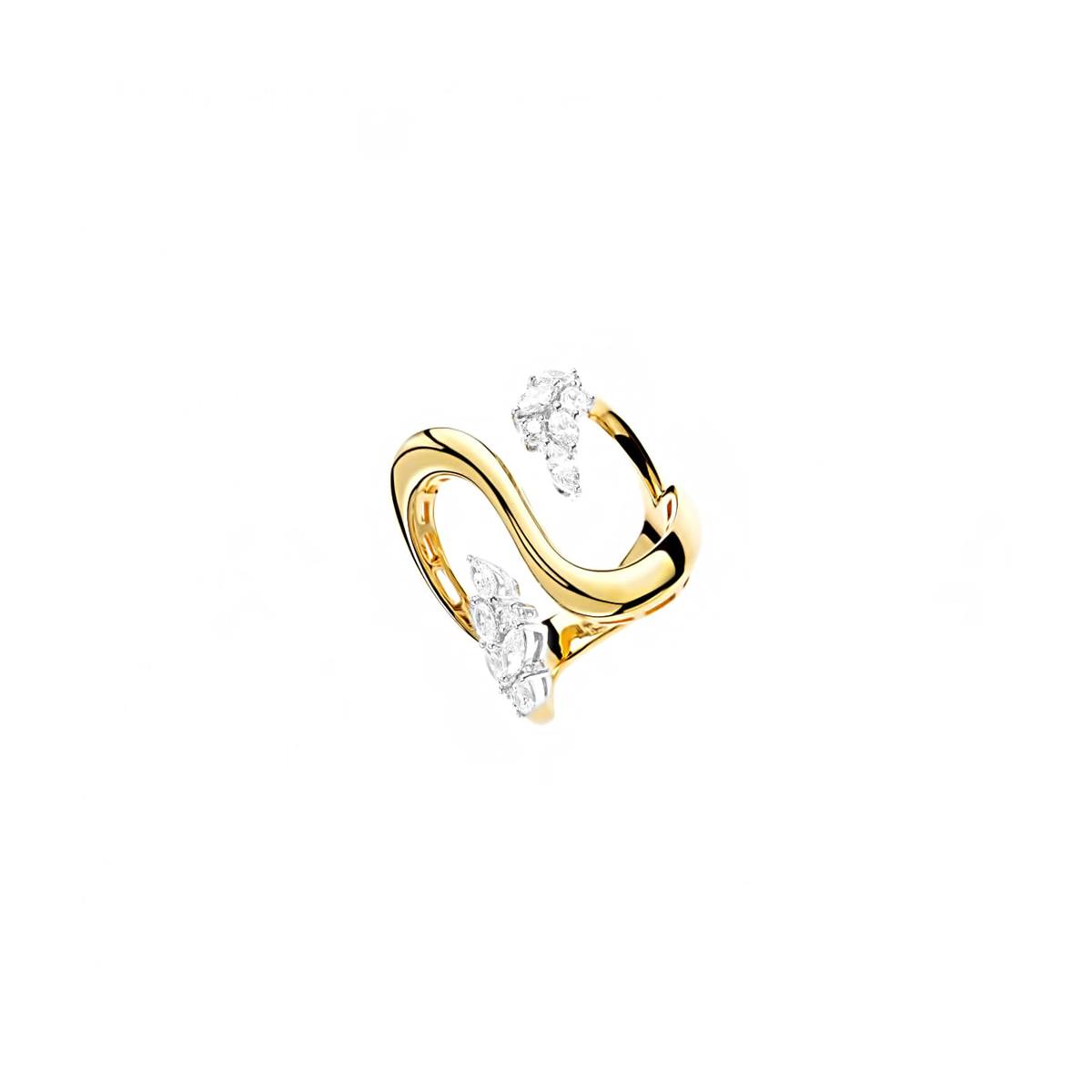 Yeprem Golden Strada 18k Two Tone Diamond Wrap Ring