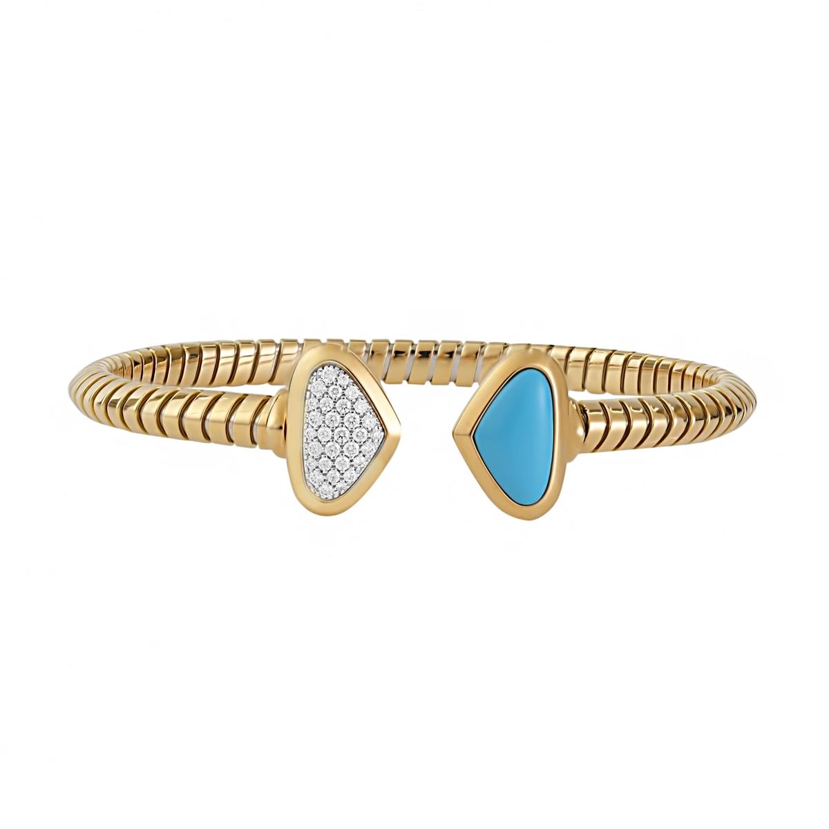 Marina B Trisolina 18k Diamond and Turquoise Bracelet