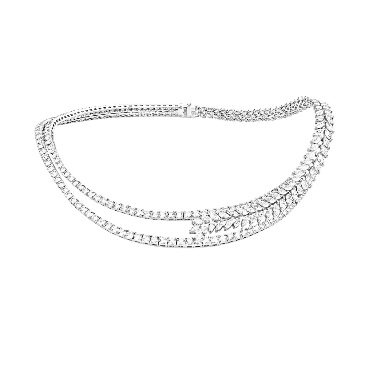 London Collection 18k Mixed Diamond Necklace