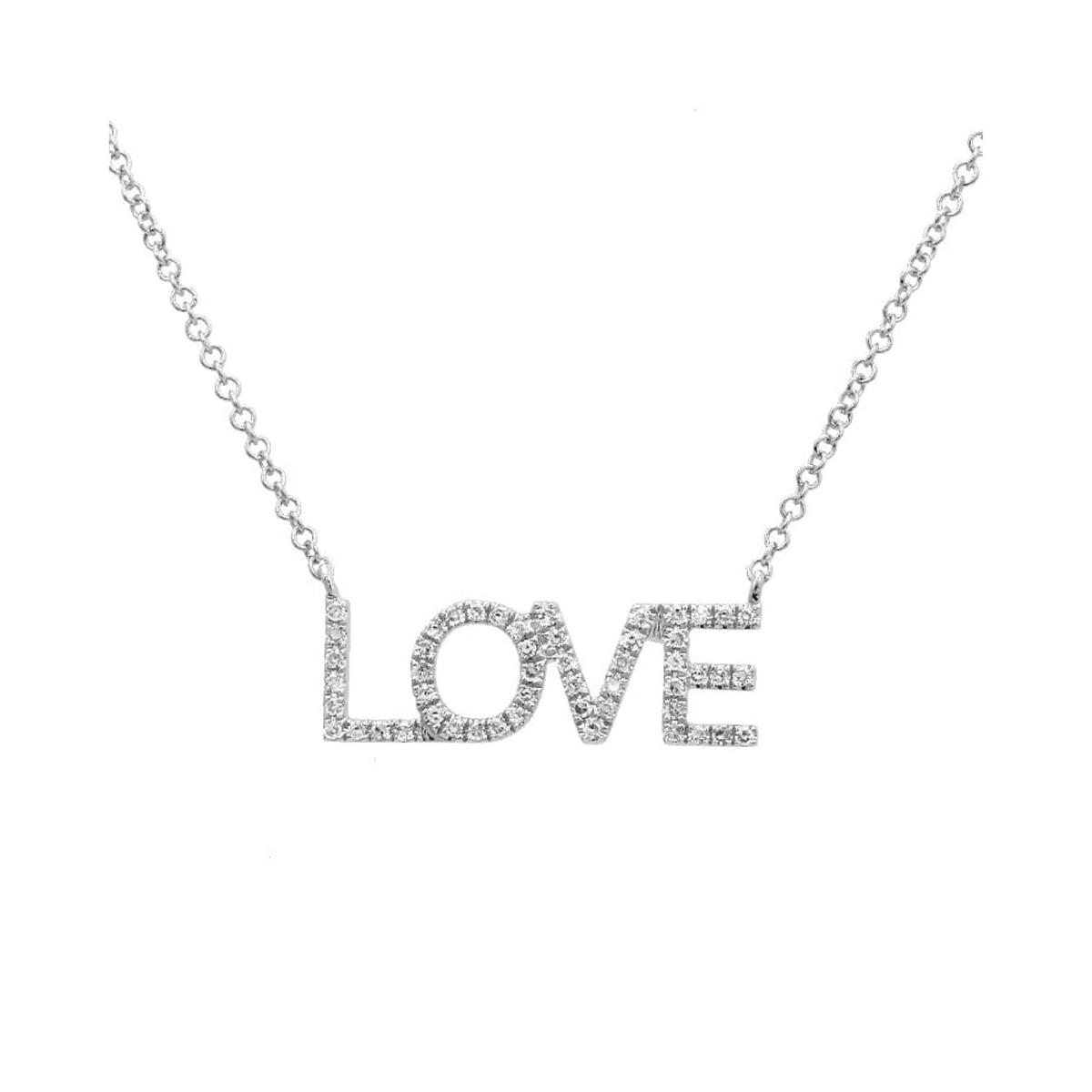 London Collection 14k Gold Diamond Love Necklace