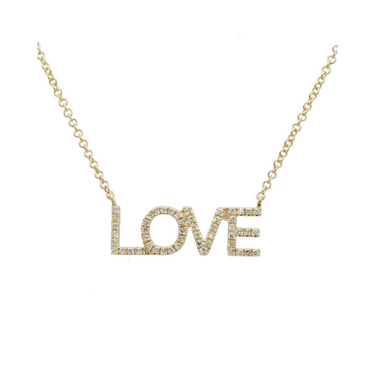 London Collection 14k Gold Diamond Love Necklace