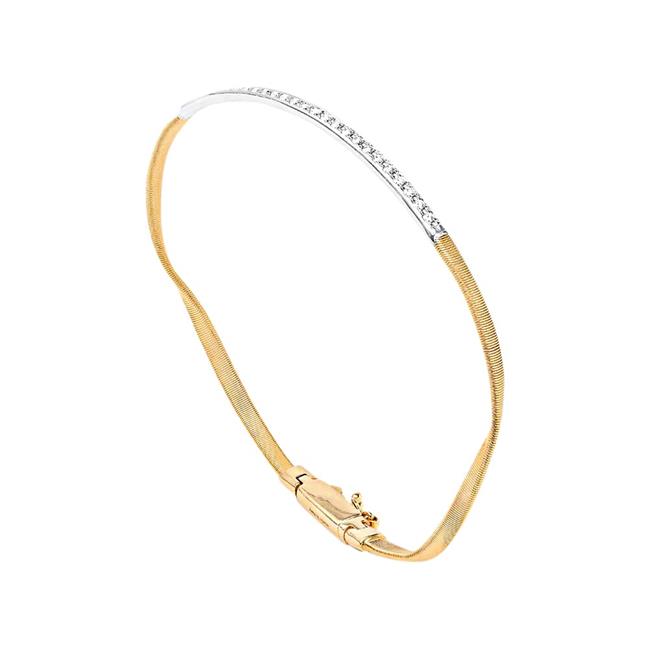 Marco Bicego Marrakech 18k Two Tone Diamond Twisted Bracelet