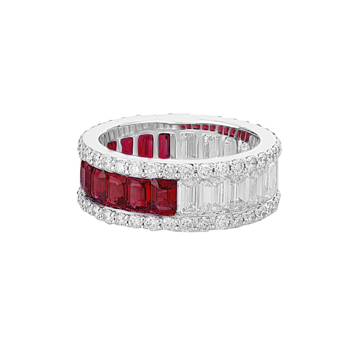 London Collection 18k Diamond and Ruby Eternity Band