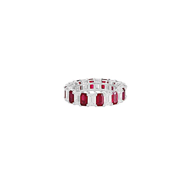 London Collection 18k White Gold Diamond and Gemstone Band