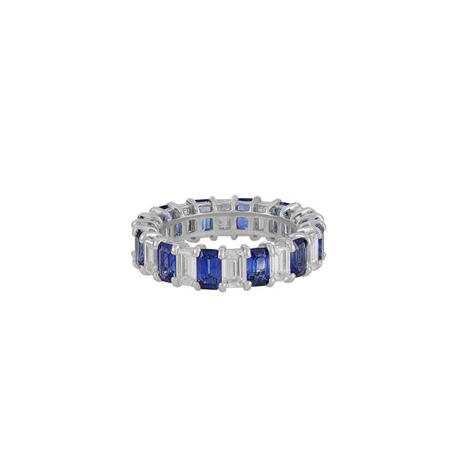 London Collection 18k White Gold Diamond and Gemstone Band