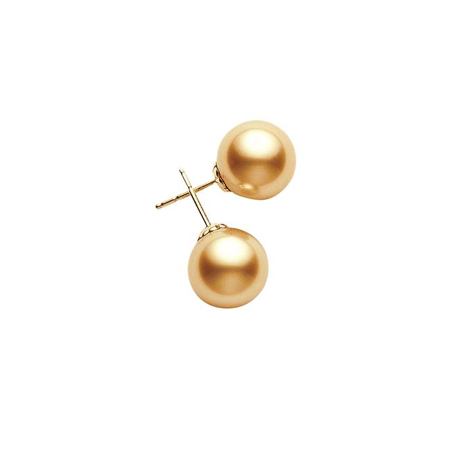 Mikimoto 18k Yellow Gold Golden Pearl Studs