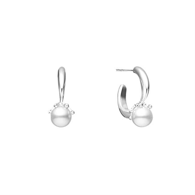 Mikimoto 18k White Gold Leverback Pearl Earrings