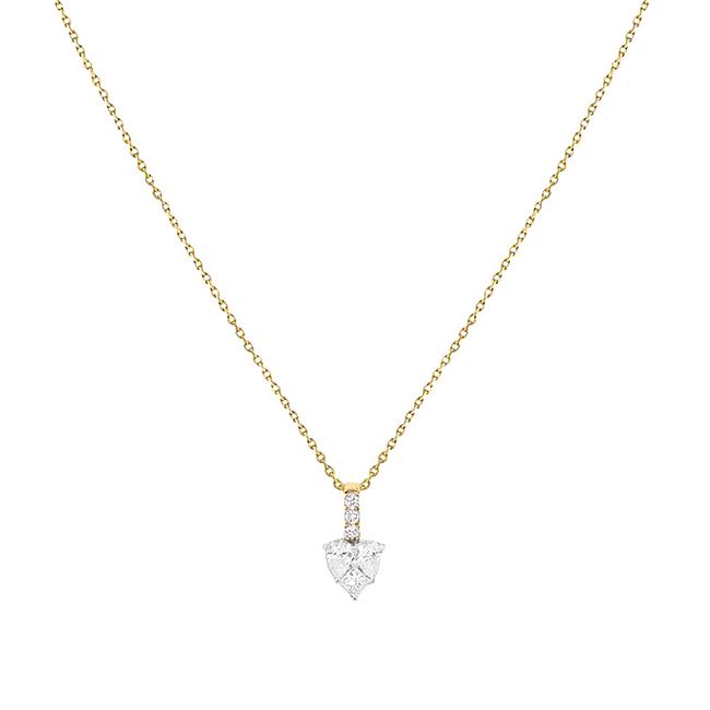 London Collection 18k Two Tone Diamond Heart Necklace