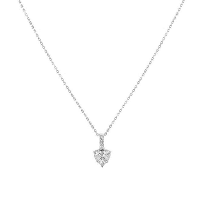 London Collection 18k White Gold Diamond Heart Pendant