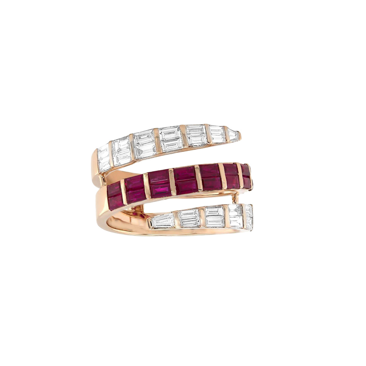 London Collection 18k Diamond and Ruby Wrap Ring