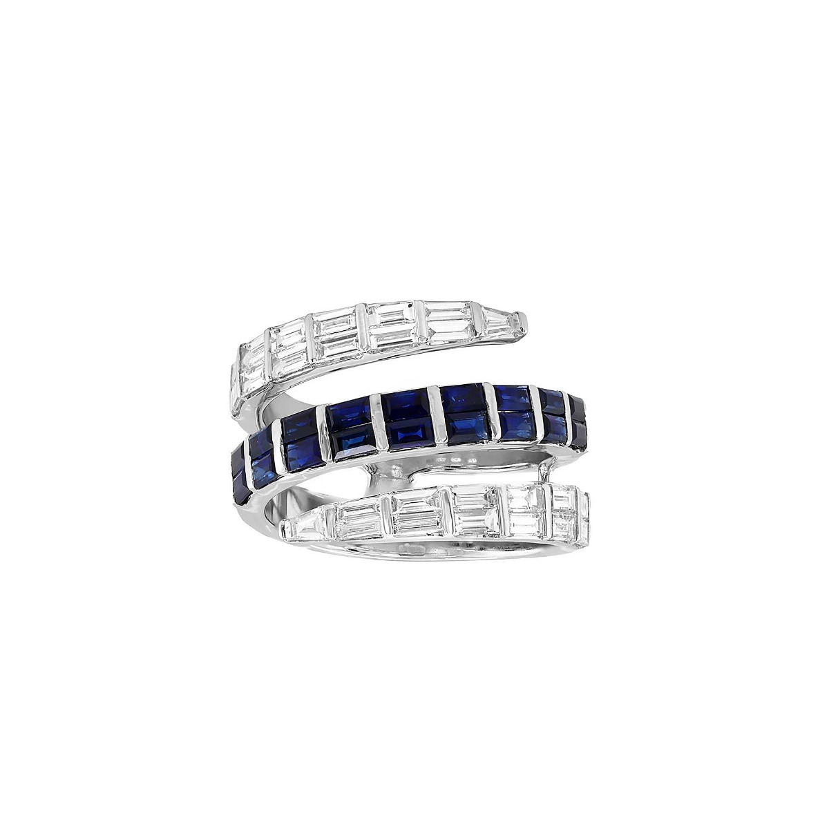 London Collection 18k Diamond and Blue Sapphire Wrap Ring