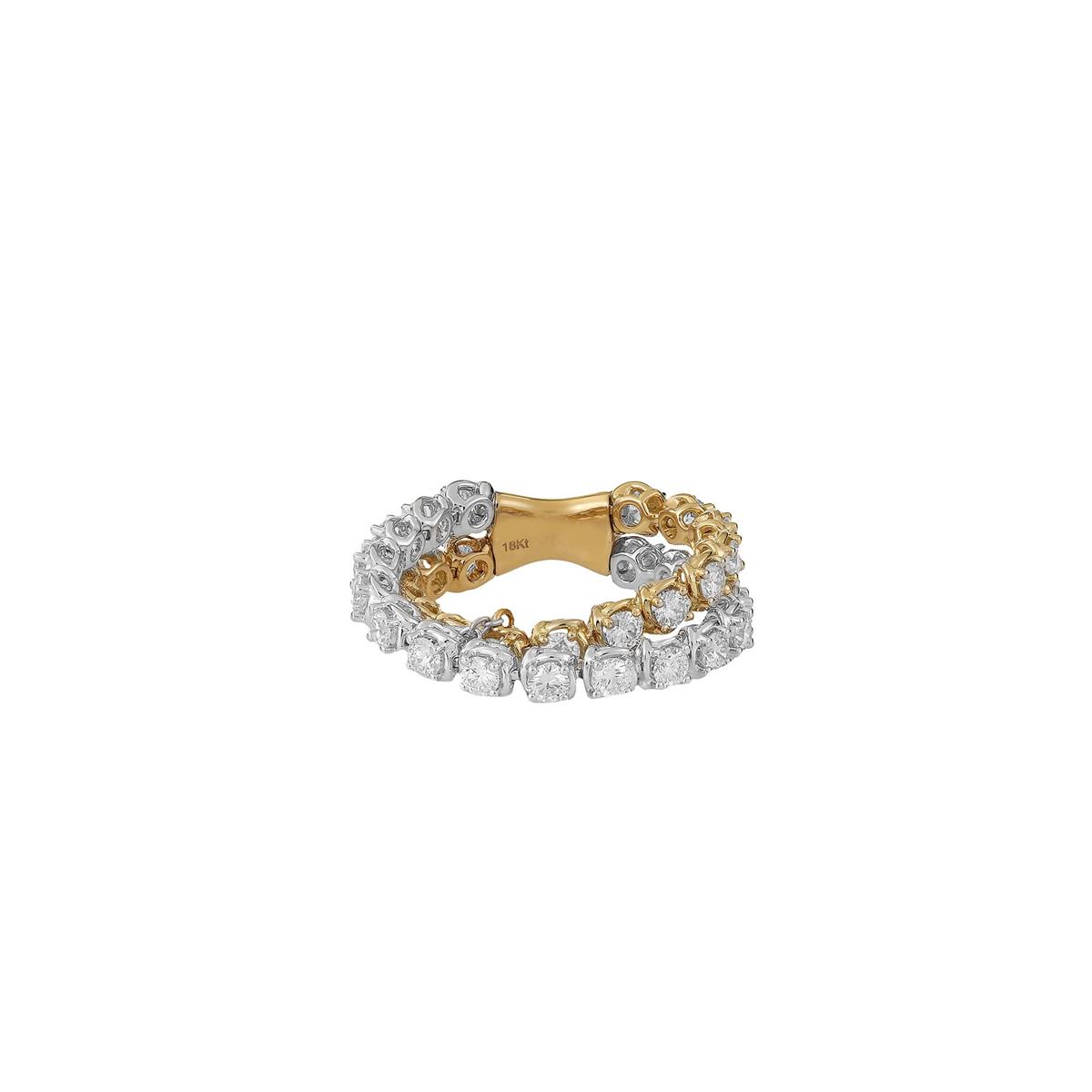A. Link Abbracci Two Tone Diamond Crossover Ring
