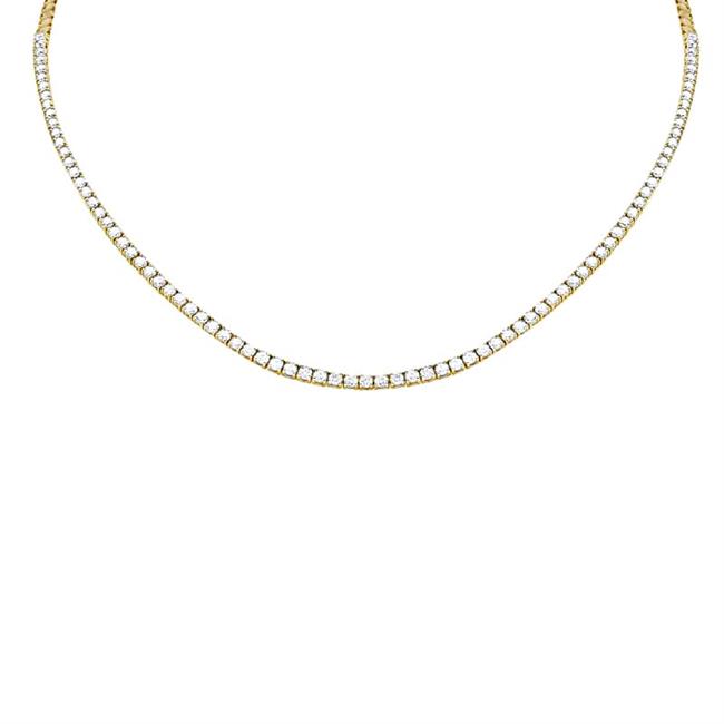 London Collection 14k Yellow Gold Diamond Line Tennis Necklace