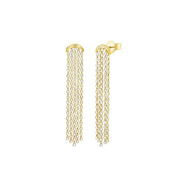London Collection 14k Yellow Gold Diamond Dangle Earrings