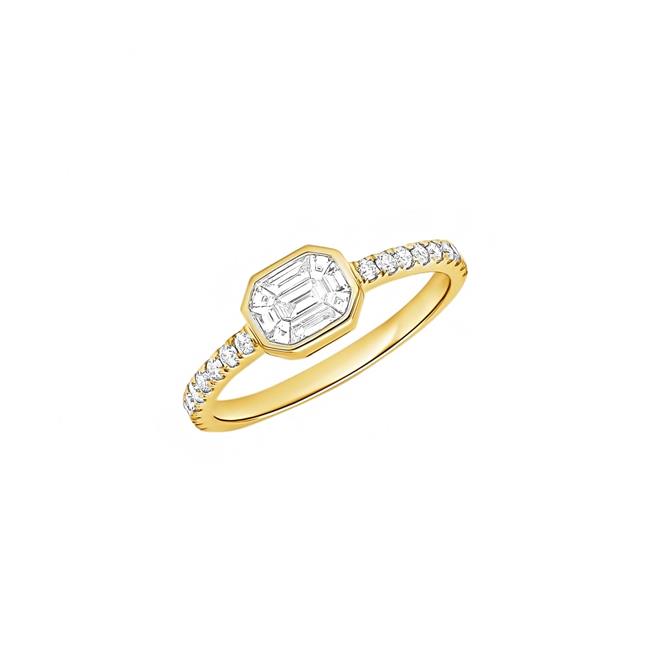 London Collection 14k Yellow Gold East West Diamond Ring