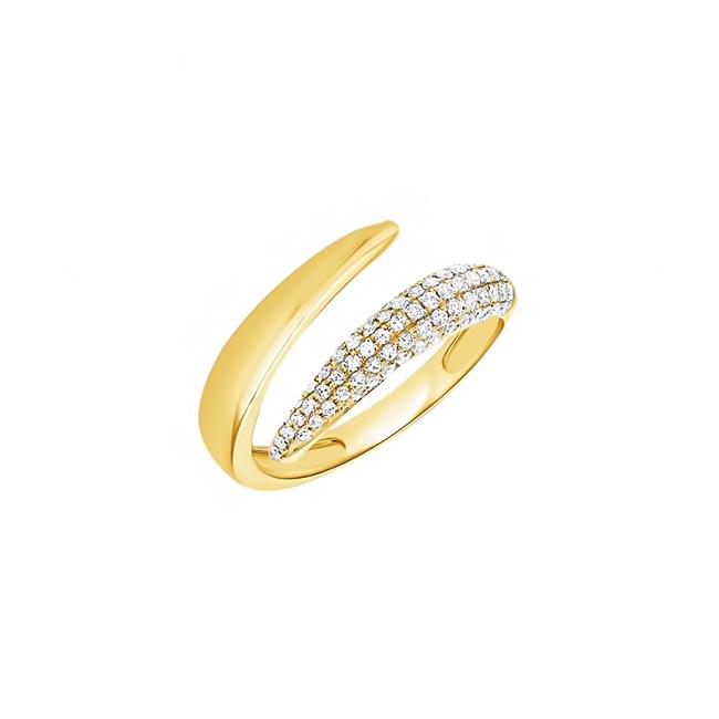 London Collection 14k Yellow Gold Pave Diamond Wrap Band