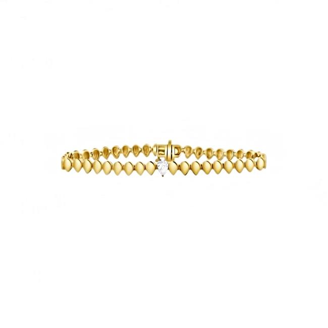 London Collection 14k Yellow Gold Pear Shaped Diamond Bracelet