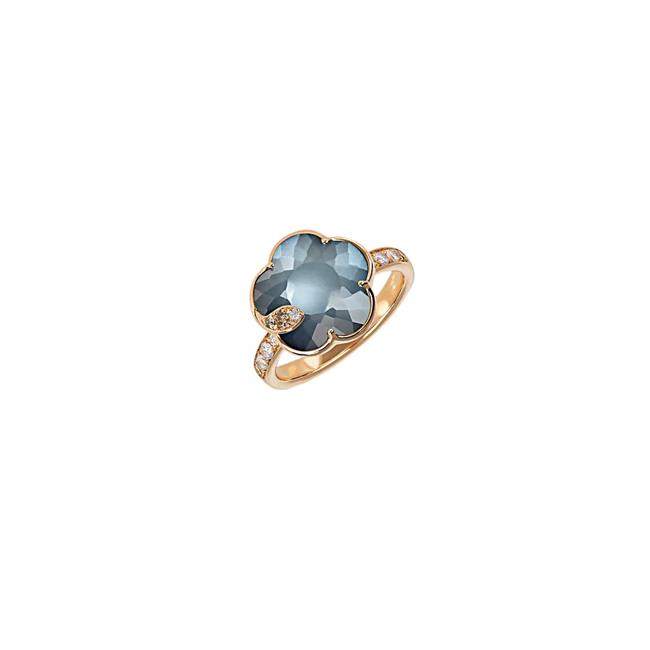 Pasquale Bruni Petit Joli Lunaire 18k Rose Gold Moonstone Onyx and Diamond Ring