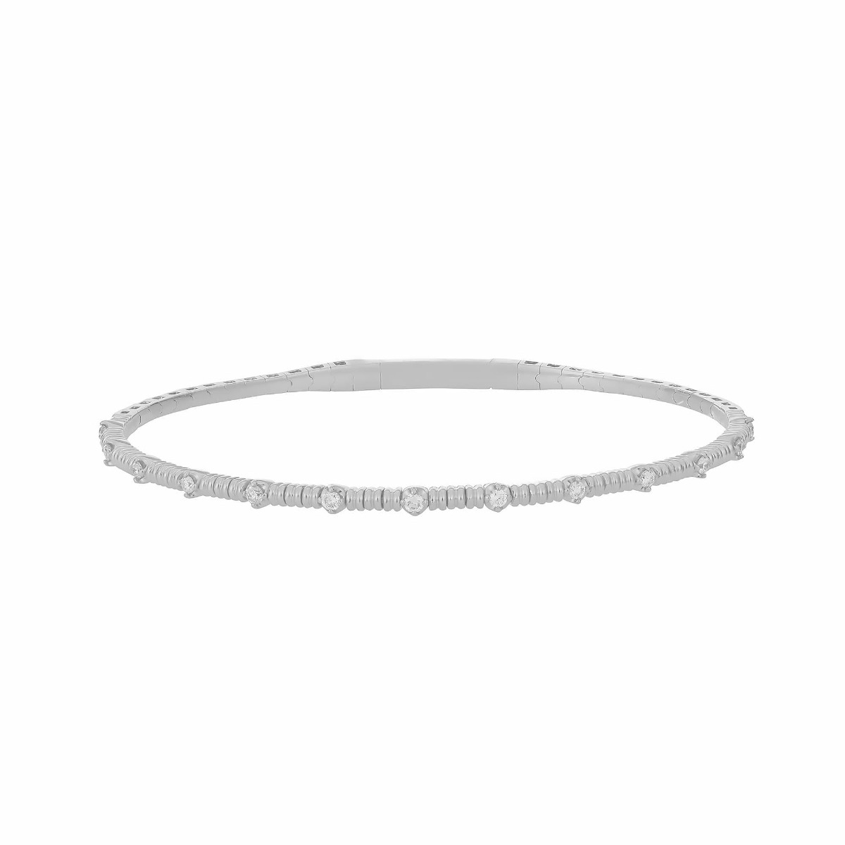 Flexie by London White Gold Diamond Station Bracelet