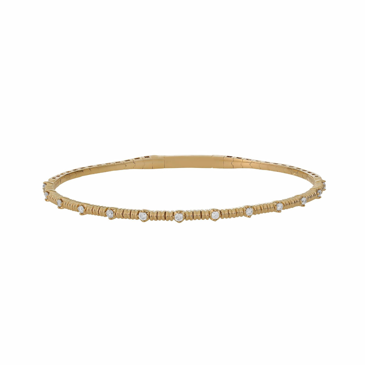Flexie by London Yellow Gold Diamond Station Bracelet