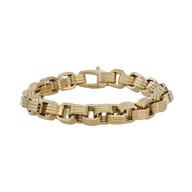Roberto Coin Designer 18k Yellow Gold Ridged Square Link Bracelet