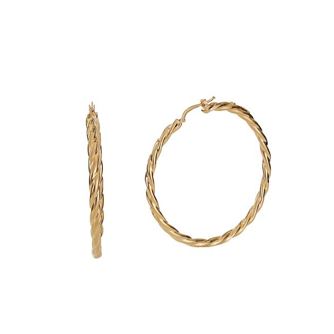 Roberto Coin Designer 18k Yellow Gold Twisted Hoop Earrings
