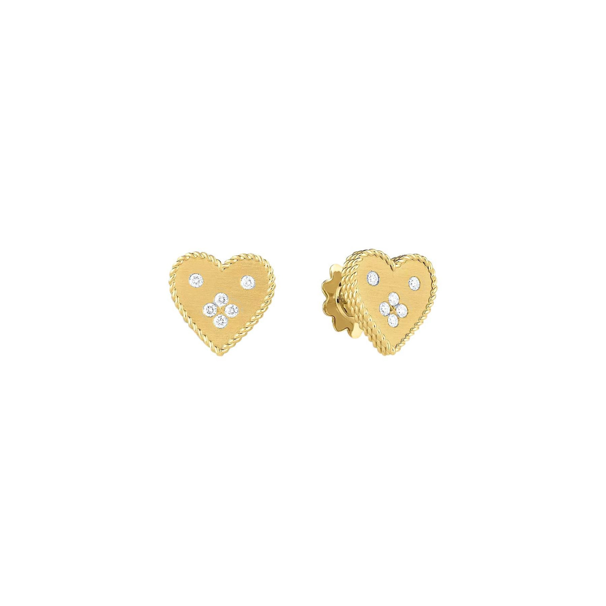 Roberto Coin 18k Venetian Princess Diamond Heart Earrings
