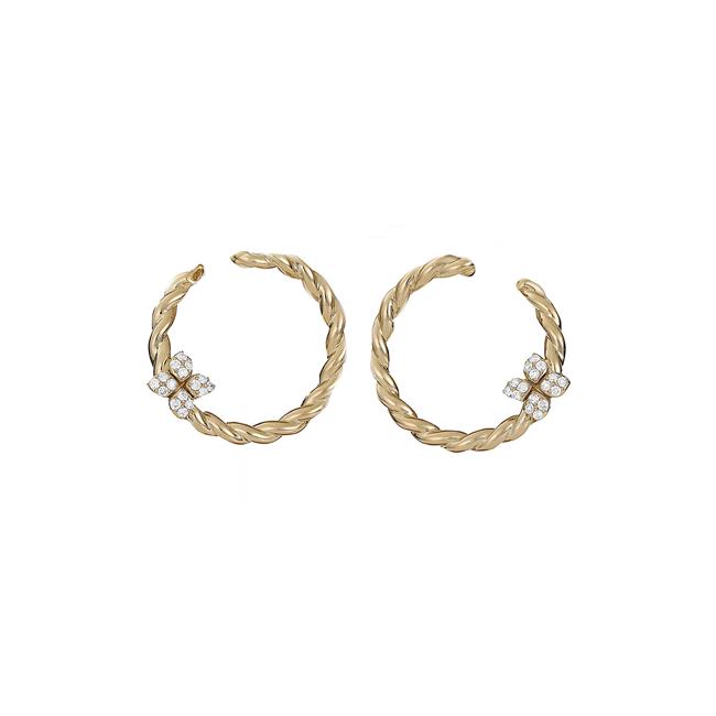Roberto Coin Love in Verona 18k Yellow Gold Diamond Twist Earrings