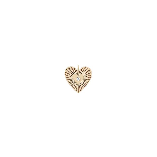 Zoe Chicco 14k Yellow Gold Diamond Radiant Heart Charm