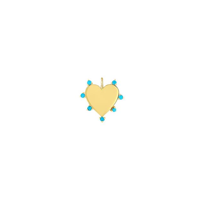 Zoe Chicco 14k Yellow Gold Turquoise Radiant Heart Charm