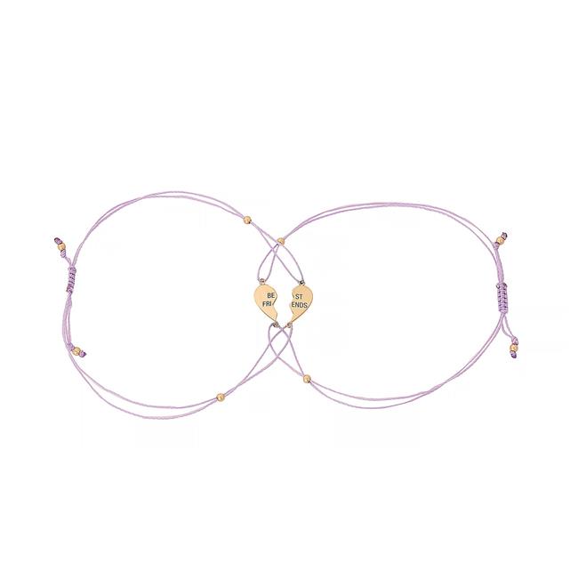 Zoe Chicco 14k Yellow Gold Lilac String Best Friends Bracelet Set