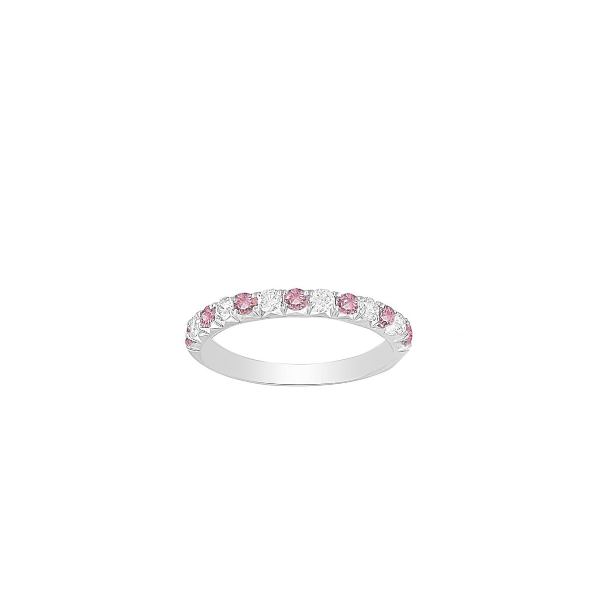 TWO by London 14k Alternating Gemstone Fishtail Wedding Band