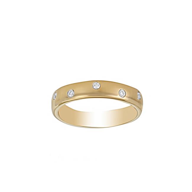 TWO by London 14k Yellow Gold Scattered Diamond Bezel Set Band