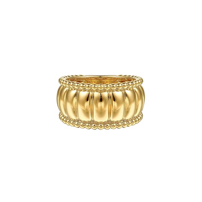 Gabriel & Co 14k Yellow Gold Bujukan Wide Scallop Band