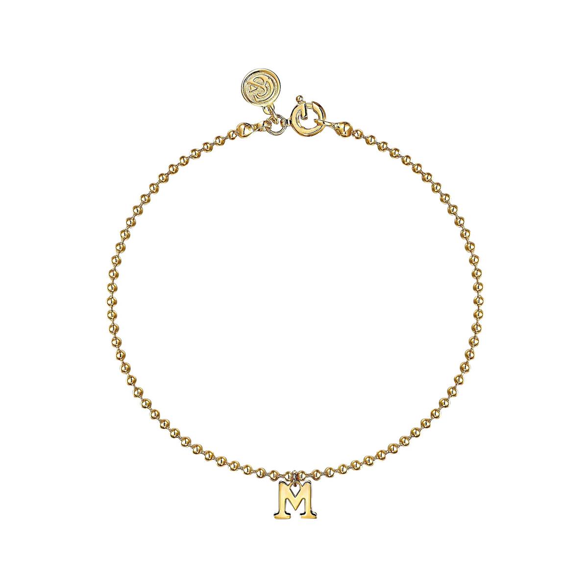 Gabriel & Co Bujukan 14k Yellow Gold Initial Beaded Bracelet
