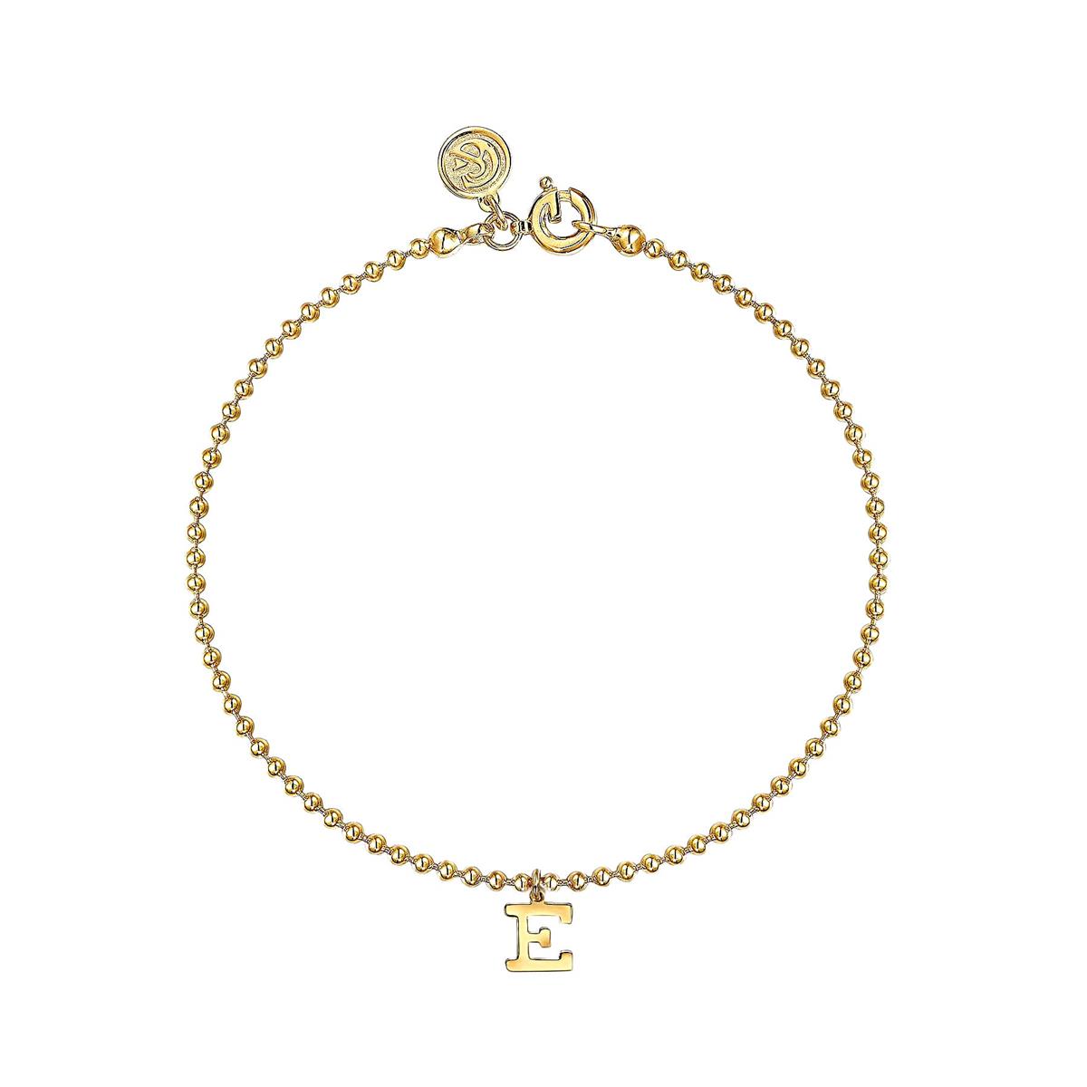 Gabriel & Co Bujukan 14k Yellow Gold Initial Beaded Bracelet
