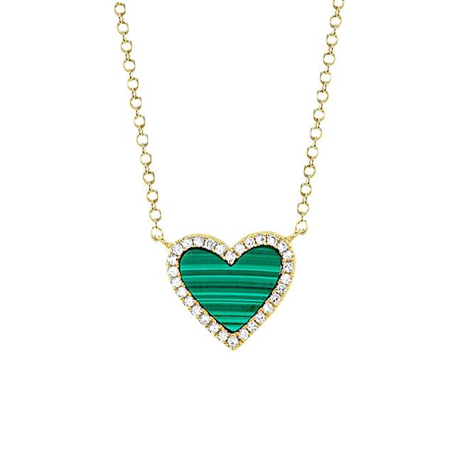 London Collection 14k Yellow Gold Gemstone And Diamond Heart Pendant