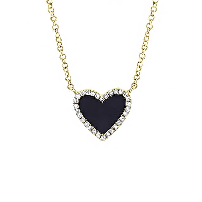 London Collection 14k Yellow Gold Gemstone And Diamond Heart Pendant