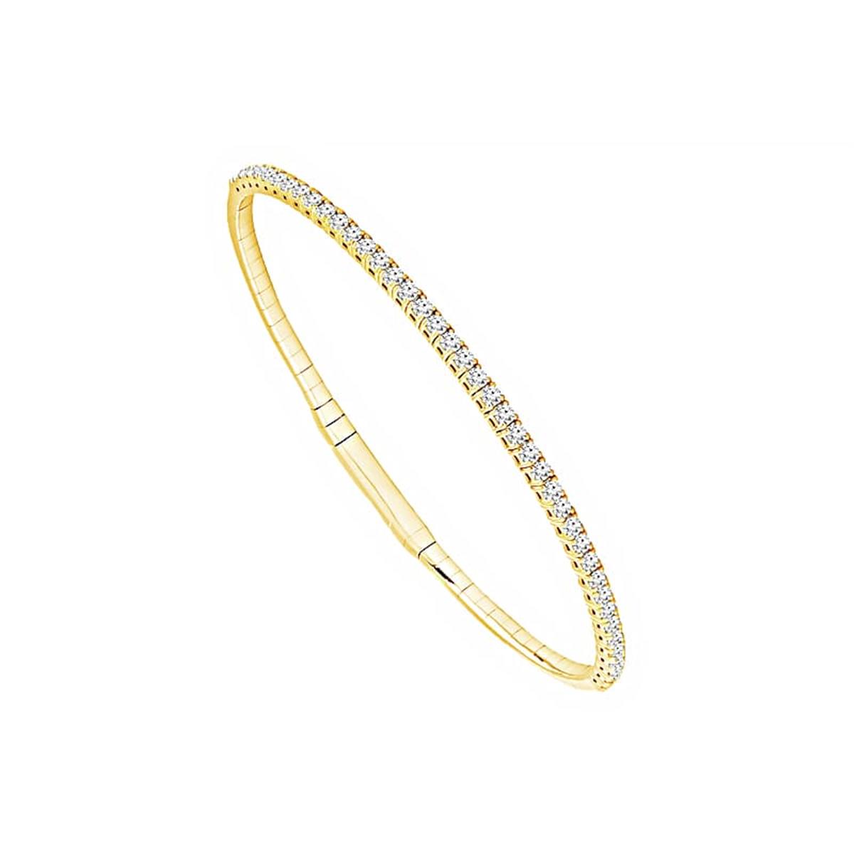 Flexie by London Yellow Gold Diamond Bangle Bracelet