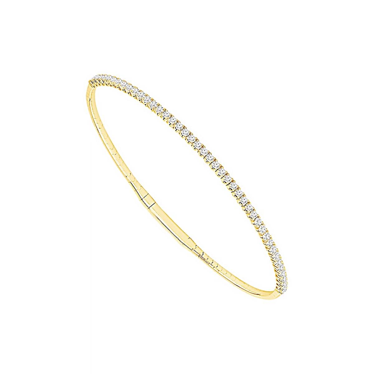 Flexie By London 14k Yellow Gold Diamond Bangle Bracelet