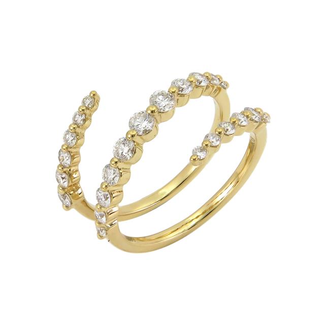 London Collection 18k Yellow Gold Single Prong Diamond Wrap Ring