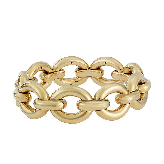 London Collection 18k Yellow Gold Oval Link Stretch Bracelet