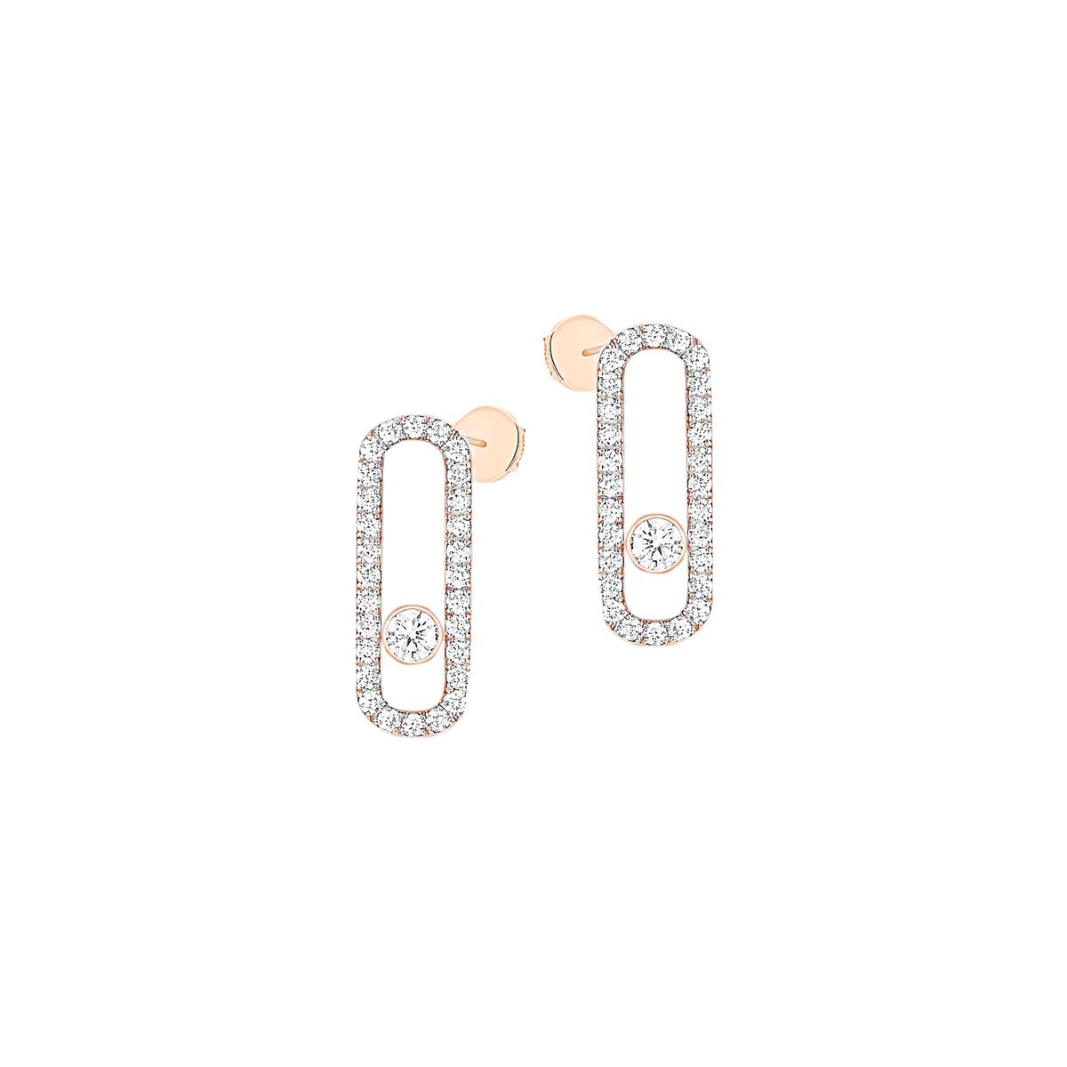 Messika Move Uno Rose Gold Diamond Stud Earrings