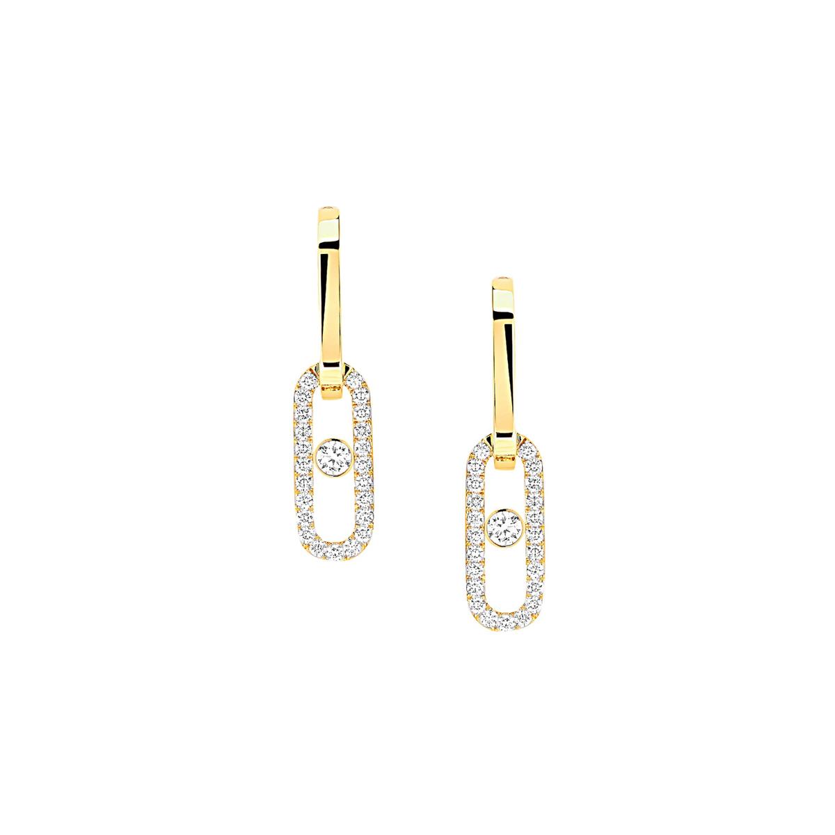 Messika Move Link 18k Gold Diamond Earrings