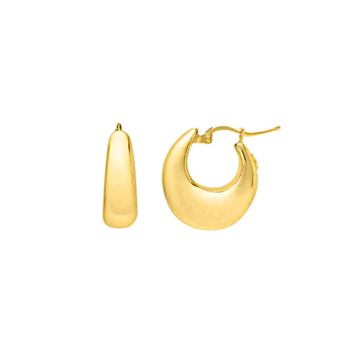 London Collection 14k Medium Tapered Hoop Earrings