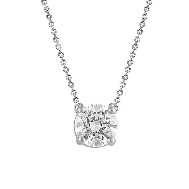 London Collection 14k White Gold Diamond 4 Prong Pendant