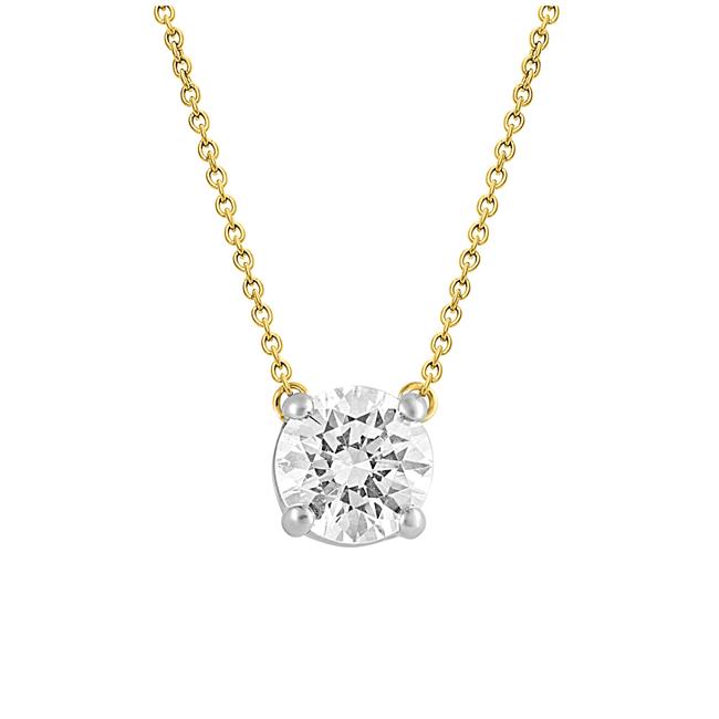London Collection 14k Yellow Gold Diamond 4 Prong Pendant