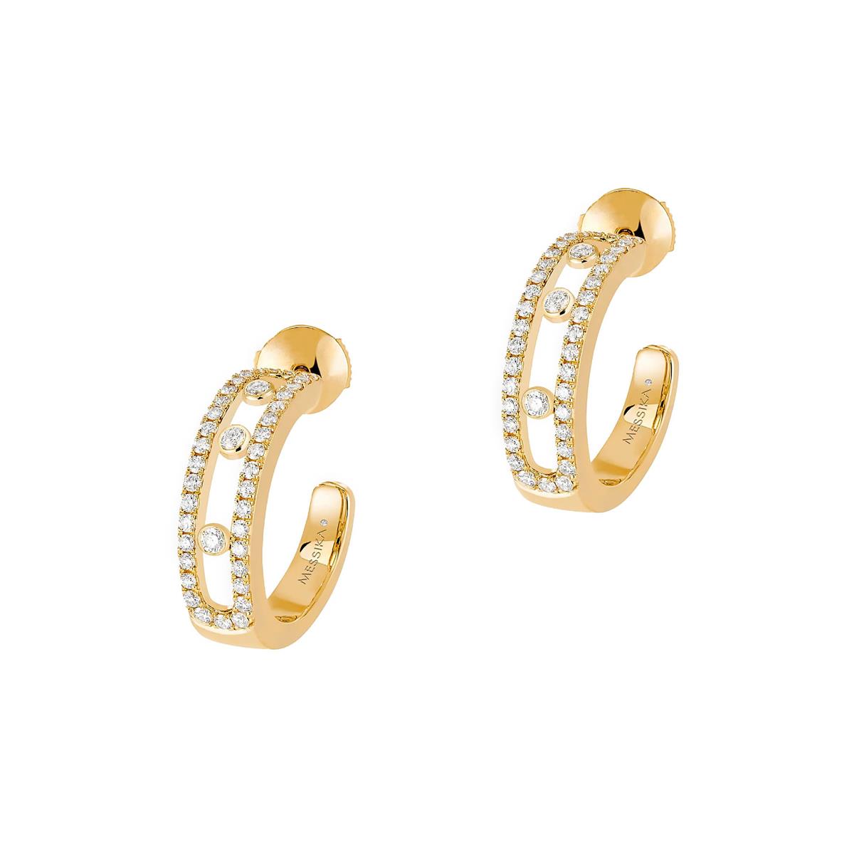 Messika Move Pave Yellow Gold Hoops